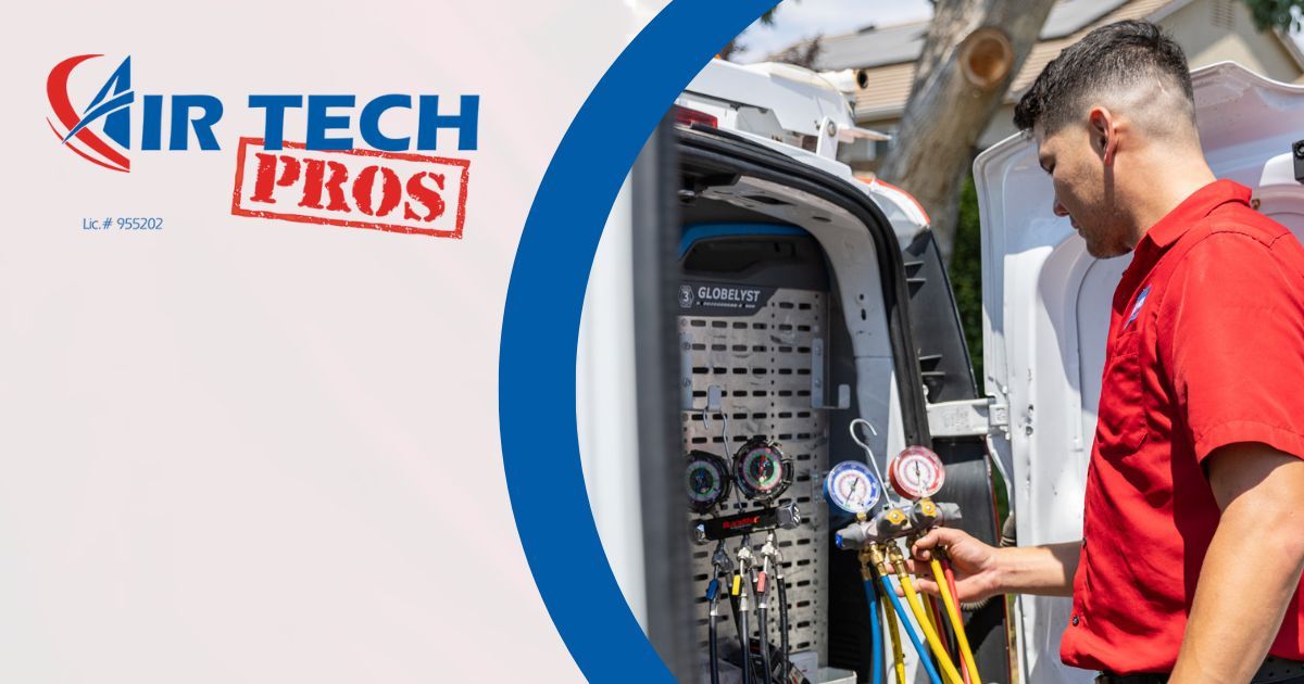 Image of a technician working on an HVAC system